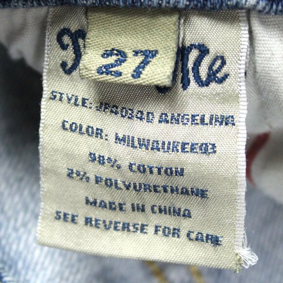Miss Me Women's Sz 27 Embroidered JP4034D Angelina Straight Flared Raw Hem Jeans - Picture 10 of 13